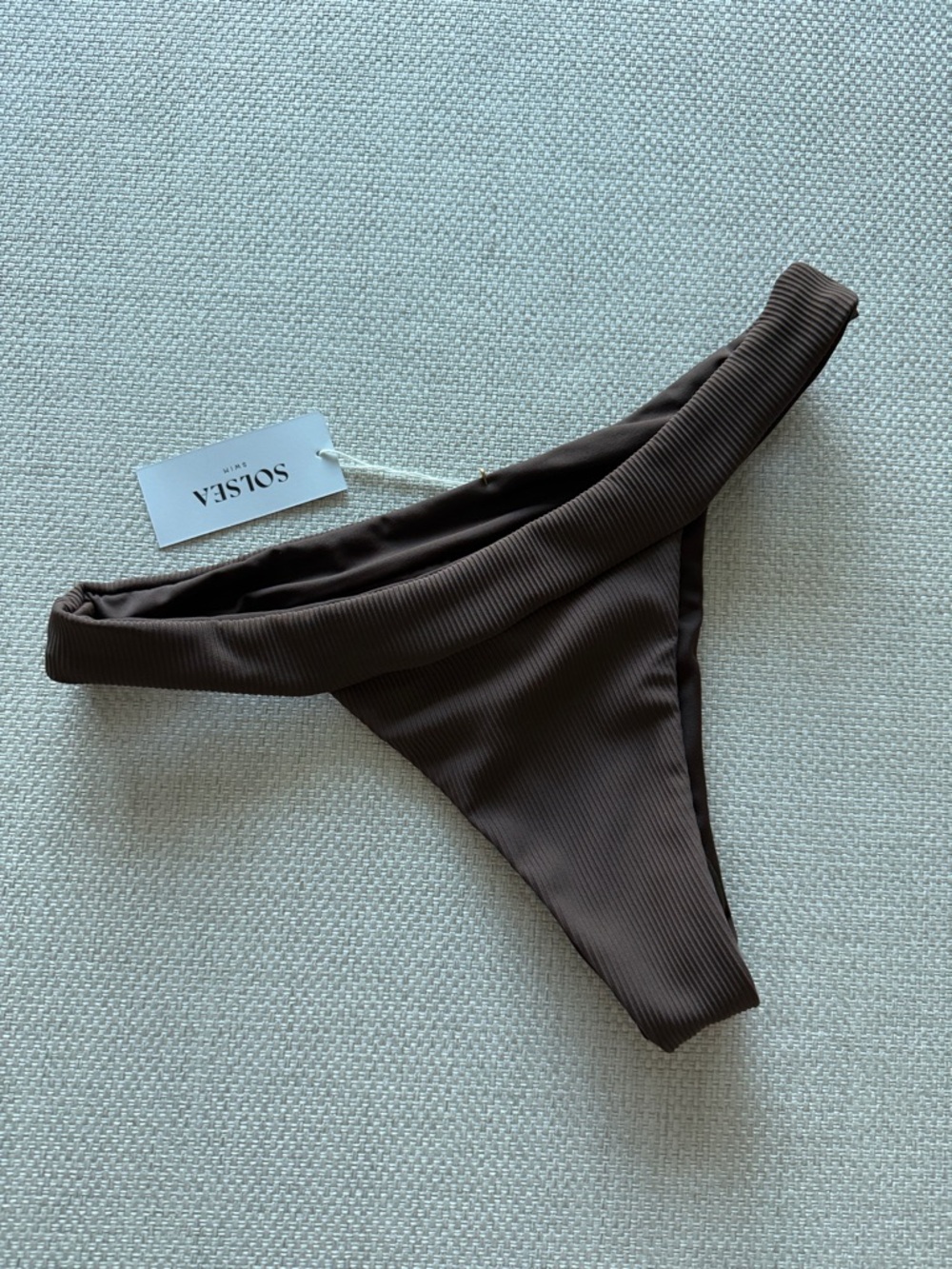 ✨NWT SOLSEA Women's Chocolate Ribbed Bikini Bottom